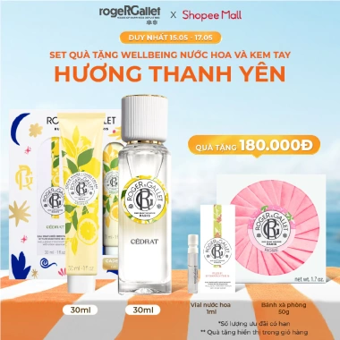 Set quà tặng Roger&Gallet Cédrat 30ml + Kem dưỡng tay 30ml – Hương Thanh Yên, chỉ 750.000đ