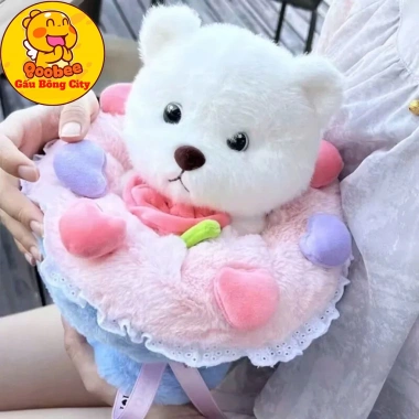 Set Quà Tặng Sinh Nhật 2 trong 1 Bó Hoa Gấu Bông Lena Dâu Lotso Thỏ Cao Cấp 155k