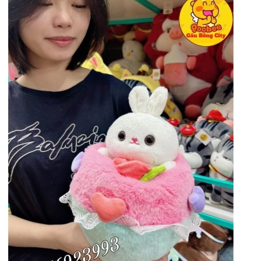 Set Quà Tặng Sinh Nhật 2 trong 1 Bó Hoa Gấu Bông Lena Dâu Lotso Thỏ Cao Cấp 155k