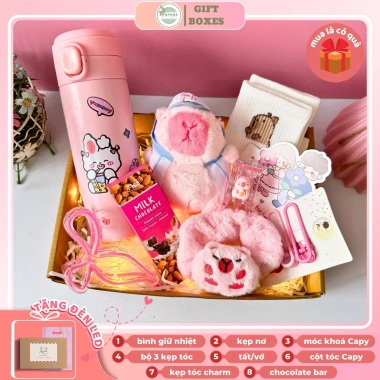Set quà tặng sinh nhật người yêu Valentine 8/3, hộp quà, túi xách, bộ trang điểm cơ bản đầy đủ 79.000 VND 3