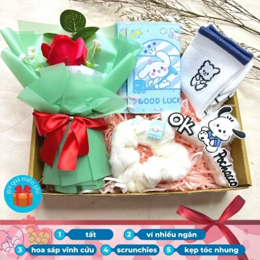 Set quà tặng sinh nhật người yêu Valentine 8/3, hộp quà, túi xách, bộ trang điểm cơ bản đầy đủ 79.000 VND 9