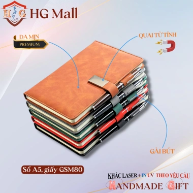 Set Quà Tặng Sổ Bút Ký + Bình Giữ Nhiệt Cảm Ứng (Họa Tiết) - Khắc Laser, Quà Doanh Nghiệp HG MALL 4