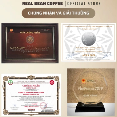 Set Quà Tặng Tết Cà Phê Real Bean 250g và Phin Nhôm và Ly Sứ Giảm tới 350k