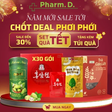 Set Quà Tặng Tết Sức Khỏe Vàng 4 Món: Hồng Sâm Won 2.1L, Viên Nhàu, Kẹo Actiso, Trà Thảo Mộc - Giá chỉ 1.852.000 VND