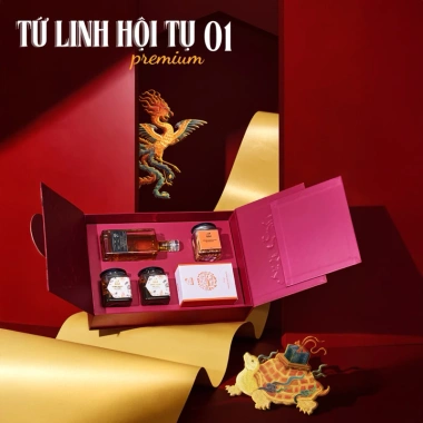 Set Quà Tặng Tết Tứ Linh Hội Tụ PREMIUM NANA FARM - Gói Lụa & Túi Giấy 1.015.000₫