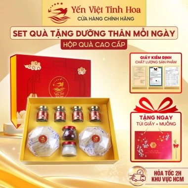 Set quà tặng tổ yến nguyên sợi Yến Việt Tinh Hoa - Dưỡng thân, chỉ 1.39 triệu