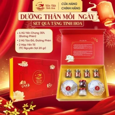 Set quà tặng tổ yến nguyên sợi Yến Việt Tinh Hoa - Dưỡng thân, chỉ 1.39 triệu