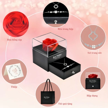 Set quà tặng trang sức bạc TLEE SQ04 - Dây chuyền và lắc tay full box, giảm còn 696.000₫