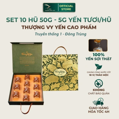 Set Quà Tặng Yến Sào Hỏa tốc 4H Cici Thượng Đỉnh – 10 Hũ 50g Cao Cấp Giá 861.000đ 10 Set Quà Tặng Yến Sào Hỏa tốc 4H Cici Thượng Đỉnh – 10 Hũ 50g Cao Cấp Giá 861.000đ 10