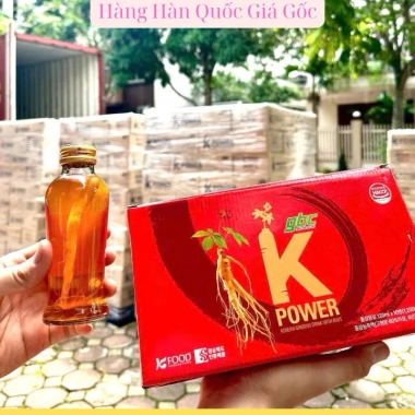 Set quà Tết 10 chai Hồng Sâm Nguyên Củ K-Power GBC Hàn Quốc 120ml - Chính hãng, 329k