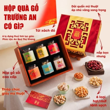 Set quà Tết 2.026 gỗ sồi cao cấp, hạt dinh dưỡng tốt cho sức khỏe - La'zen giảm giá 20%