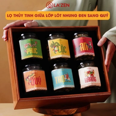Set quà Tết 2.026 gỗ sồi cao cấp, hạt dinh dưỡng tốt cho sức khỏe - La'zen giảm giá 20%