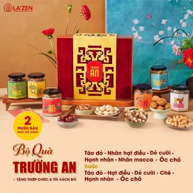 Set quà Tết 2.026 gỗ sồi cao cấp, hạt dinh dưỡng tốt cho sức khỏe - La'zen giảm giá 20%
