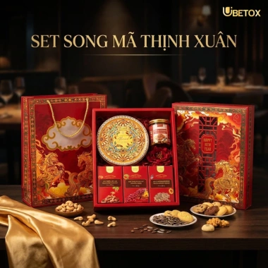 Set Quà Tết 2.026 Song Mã - Bánh quy, Hạt Điều, Hạt Hướng Dương, Hạt Dưa Rang, Khô Gà Lá Chanh | 550k UBETOX