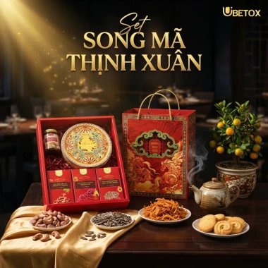 Set Quà Tết 2.026 Song Mã - Bánh quy, Hạt Điều, Hạt Hướng Dương, Hạt Dưa Rang, Khô Gà Lá Chanh | 550k UBETOX 2 Set Quà Tết 2.026 Song Mã - Bánh quy, Hạt Điều, Hạt Hướng Dương, Hạt Dưa Rang, Khô Gà Lá Chanh | 550k UBETOX 2