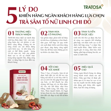SET QUÀ TẾT 2.026 Trà Sâm Tố Nữ & Đinh Lăng TRATOSA Dưỡng Nhan An Yên nội tiết tố, da đẹp, ngủ ngon 165k