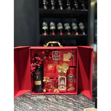 Set quà Tết 2.026 Xuân Phát Tài Giỏ quà sang trọng Vang Ý Moretti Mỹ vị thượng hạng giảm giá 1.250.000 VNĐ