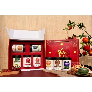 Set quà Tết AnBio Ngũ Bảo Trường Xuân hữu cơ - Giá ưu đãi 542.900₫, sức khỏe năm mới