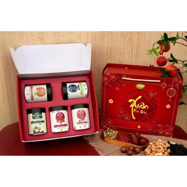 Set quà Tết AnBio Ngũ Bảo Trường Xuân hữu cơ - Giá ưu đãi 542.900₫, sức khỏe năm mới