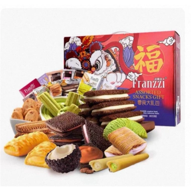 Set Quà Tết Bánh Franzzi 13 loại Hộp Đỏ Giảm giá chỉ 595k Quà biếu nội địa
