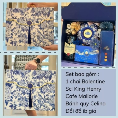 Set quà Tết cao cấp tone xanh, hộp quà đẹp mắt, phù hợp tặng biếu, giảm giá chỉ 990.000 6