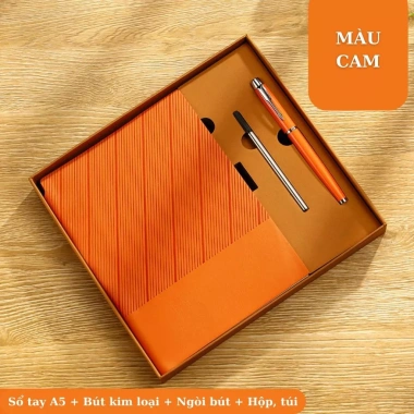 Set quà Tết doanh nghiệp: Sổ tay A5 + bút, thiệp, hộp và túi đựng - Giá ưu đãi 169.000 5