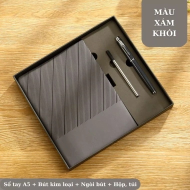 Set quà Tết doanh nghiệp: Sổ tay A5 + bút, thiệp, hộp và túi đựng - Giá ưu đãi 169.000 7