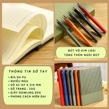 Set quà Tết doanh nghiệp: Sổ tay A5 + bút, thiệp, hộp và túi đựng - Giá ưu đãi 169.000 8