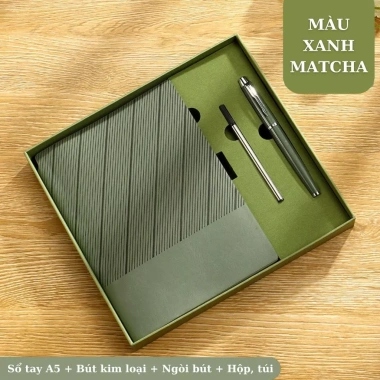 Set quà Tết doanh nghiệp: Sổ tay A5 + bút, thiệp, hộp và túi đựng - Giá ưu đãi 169.000 10