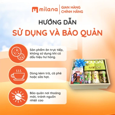 Set Quà Tết Hoa Xanh Milana – Kẹo Nougat Cao Cấp, Cookies Giòn Tan Thơm Bơ, Chỉ 450.000đ 3
