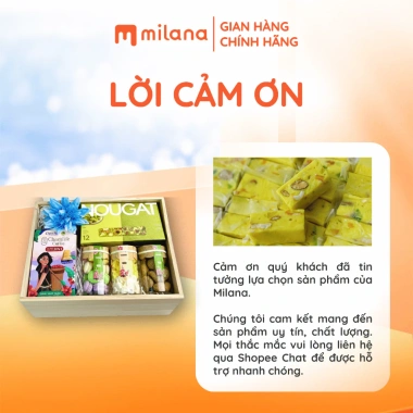 Set Quà Tết Hoa Xanh Milana – Kẹo Nougat Cao Cấp, Cookies Giòn Tan Thơm Bơ, Chỉ 450.000đ 5