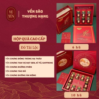 Set Quà Tết Hộp Đỏ Tài Lộc - Yến Sào, Quà Tặng Thượng Hạng 489k Vũ Yến Store