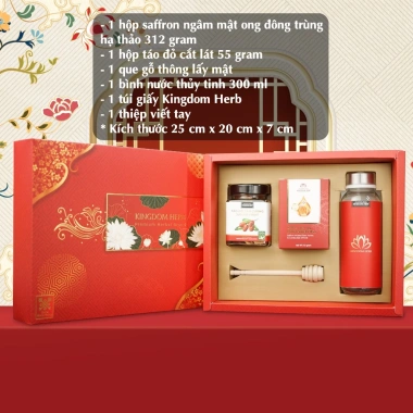Set quà Tết Kingdom Herb - Hộp quà tặng cao cấp Saffron, Mật ong, Sâm, Đông trùng hạ thảo Giá ưu đãi 665.000₫ 5 Set quà Tết Kingdom Herb - Hộp quà tặng cao cấp Saffron, Mật ong, Sâm, Đông trùng hạ thảo Giá ưu đãi 665.000₫ 5