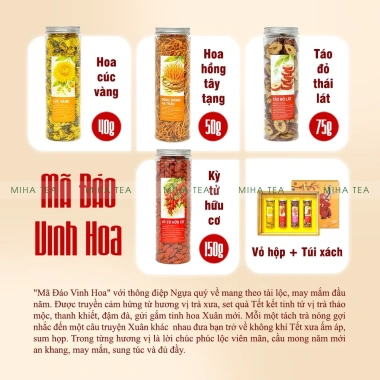 Set quà Tết Mã Đáo Vinh Hoa, hộp quà sang trọng, giá 350.000, gửi yêu thương người thân