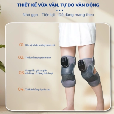 Set Quà Tết Máy Massage Đầu Gối BUMAS M6 Pro Chườm Ấm X‑Warm Khóa Nhiệt 8