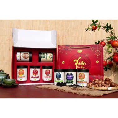 Set quà Tết Ngũ Phúc hữu cơ: Táo đỏ, Kỷ tử, Hoa cúc, Hạt Macca, Hạt điều rang muối 542.900đ 2 Set quà Tết Ngũ Phúc hữu cơ: Táo đỏ, Kỷ tử, Hoa cúc, Hạt Macca, Hạt điều rang muối 542.900đ 2