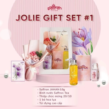 Set quà Tết Nhụy Hoa Nghệ Tây Saffron 0.5g, Đông trùng, Trà táo đỏ - Giá chỉ 250k