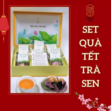 Set Quà Tết SACHSTEA - Trà Sen Tây Hồ Hữu Cơ USDA Cao Cấp, Hộp Sang Trọng, Giá ưu đãi 485k