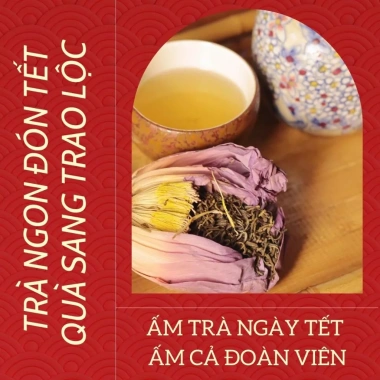 Set Quà Tết SACHSTEA - Trà Sen Tây Hồ Hữu Cơ USDA Cao Cấp, Hộp Sang Trọng, Giá ưu đãi 485k