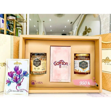 Set quà Tết sang trọng: Nhụy hoa nghệ Tây Saffron 1g, mật ong Đông Trùng, Đông Trùng Hạ Thảo - Giảm tới 20%