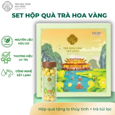 Set quà Tết Trà Hoa Vàng & Núi Vàng - Hộp sang trọng trà sấy lạnh 1.270.000 đồng