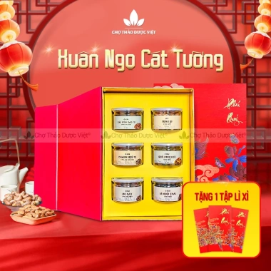 Set quà Tết Xuân Ngọ Cát Tường - Hộp quà truyền thống ô mai, quà tặng người thân, đối tác, chỉ 430.000 giá gốc 516.000