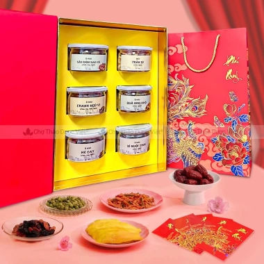 Set quà Tết Xuân Ngọ Cát Tường - Hộp quà truyền thống ô mai, quà tặng người thân, đối tác, chỉ 430.000 giá gốc 516.000