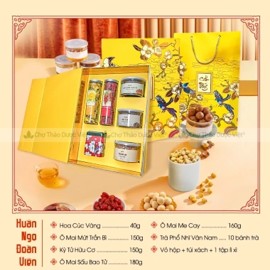 Set quà Tết Xuân Ngọ Cát Tường - Hộp quà truyền thống ô mai, quà tặng người thân, đối tác, chỉ 430.000 giá gốc 516.000