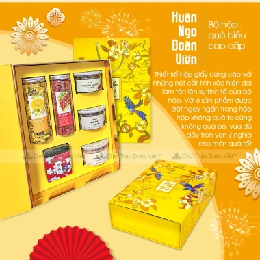 Set quà Tết Xuân Ngọ Đoàn Viên - Hộp trà hoa dưỡng nhan, ô mai truyền thống, quà người thân 350.000 3
