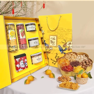 Set quà Tết Xuân Ngọ Đoàn Viên - Hộp trà hoa dưỡng nhan, ô mai truyền thống, quà người thân 350.000 5