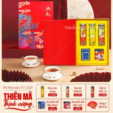 Set quà Thiên Mã Thịnh Vượng 5 trà hoa & thảo mộc tốt cho sức khỏe giá 330.000₫ 2