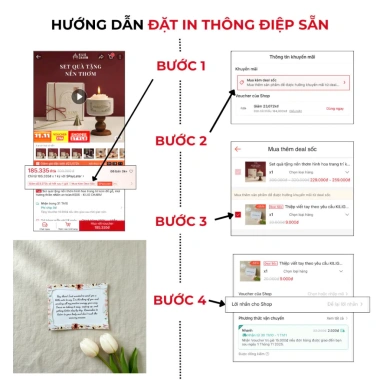 Set quà trà thảo mộc dưỡng nhan nến thơm kèm khăn gấu và thiệp tay KS08 KILIG CHARM 259.000 VND 4