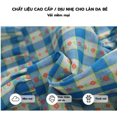Set Quần Áo Bé Gái Áo Sát Nách Bèo và Quần Dài Ống Suông Họa Tiết Caro Giá 208k