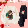 Set Quần Áo Nỉ Giáng Sinh Bé Trai & Gái - Labubu Noel, vải da cá giữ ấm, 296.000₫ 5